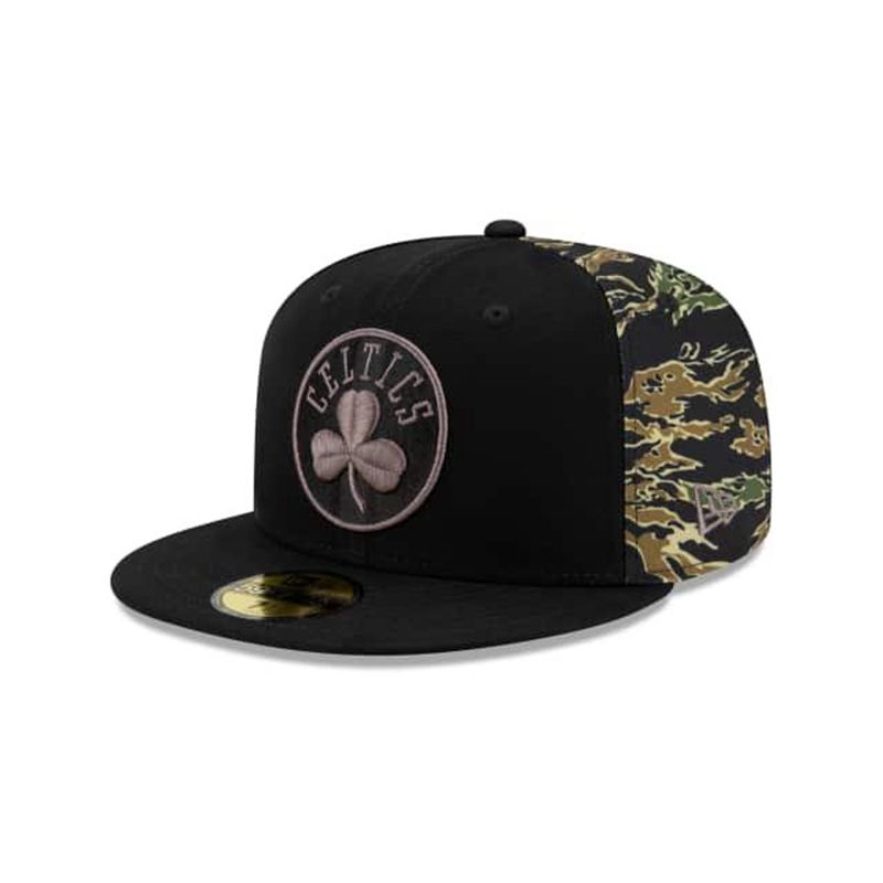 NBA Boston Celtics Camo Panel 59Fifty Fitted (SFS2229) - Black New Era Caps